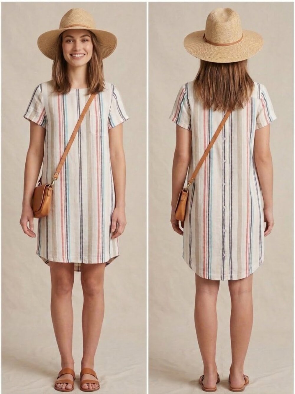 Cloth & Stone multicolor striped shift dress, size S